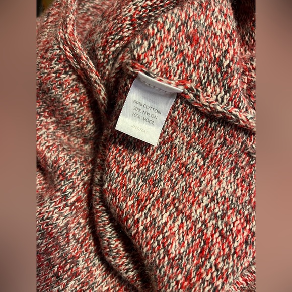 Pure Jill Wool Blend Sweater Red Marled Cowl Neck Cozy Knit Tunic M - Picture 5 of 8
